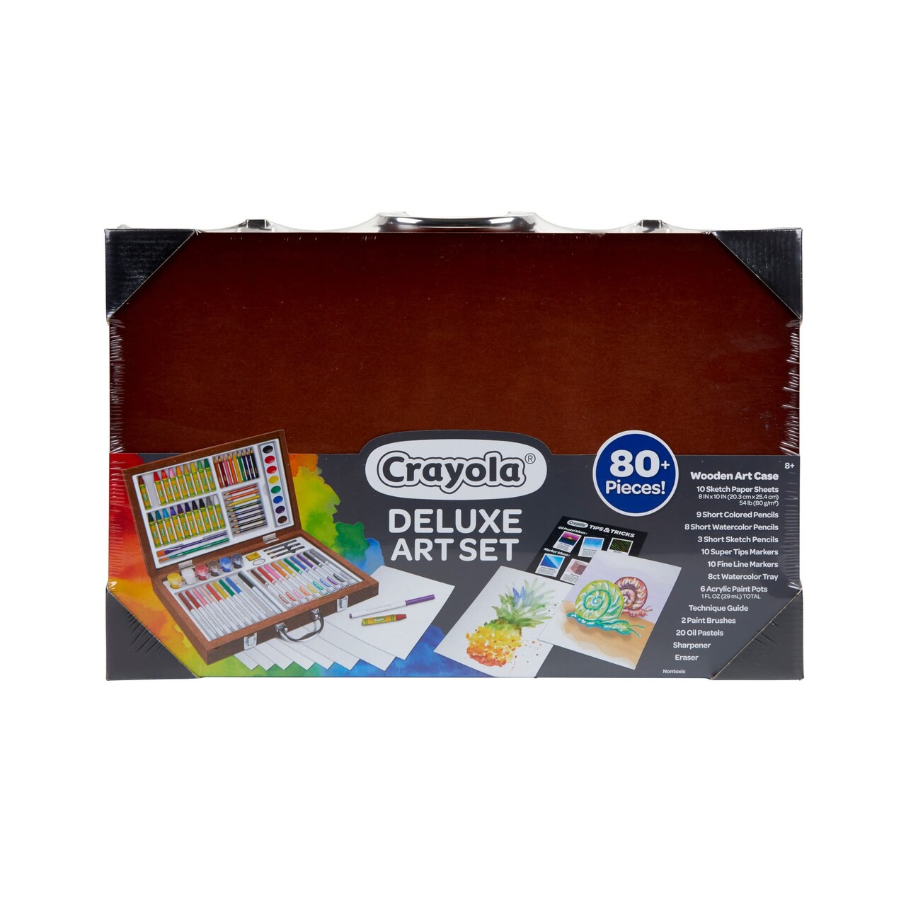 Crayola Wooden Art Set, 80+ Pcs, Arts and Crafts for Kids 8+, Artists Gifts